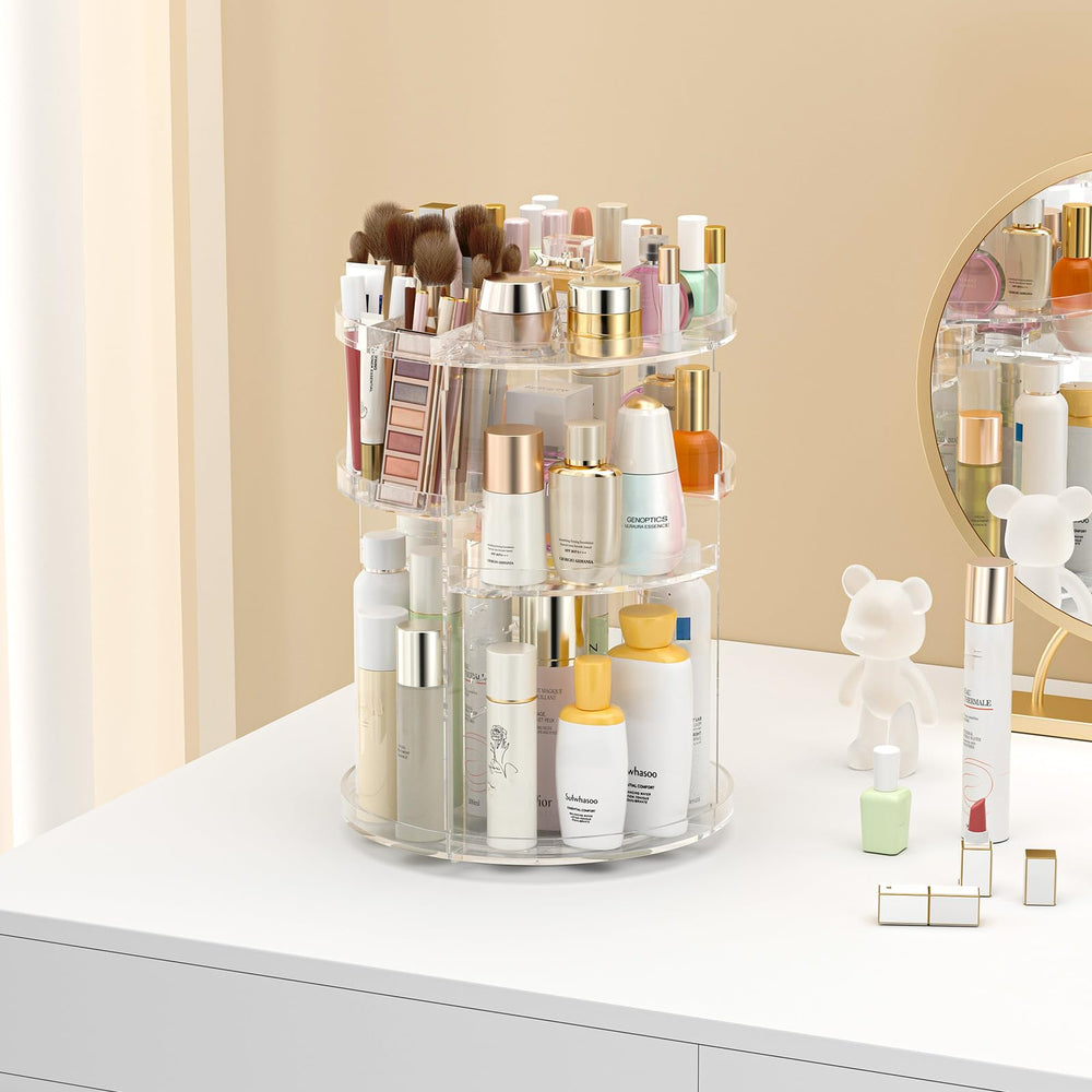 Awenia makeup organizer plus-size capacity keeps more products in reach.