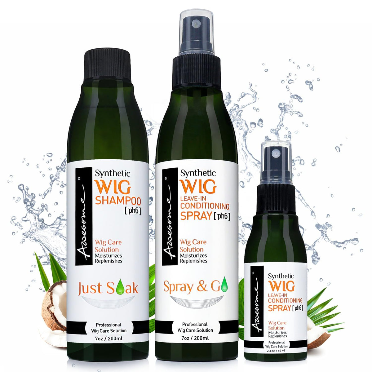 Awesome Synthetic Wig Shampoo bottle for gentle cleansing and detangling.