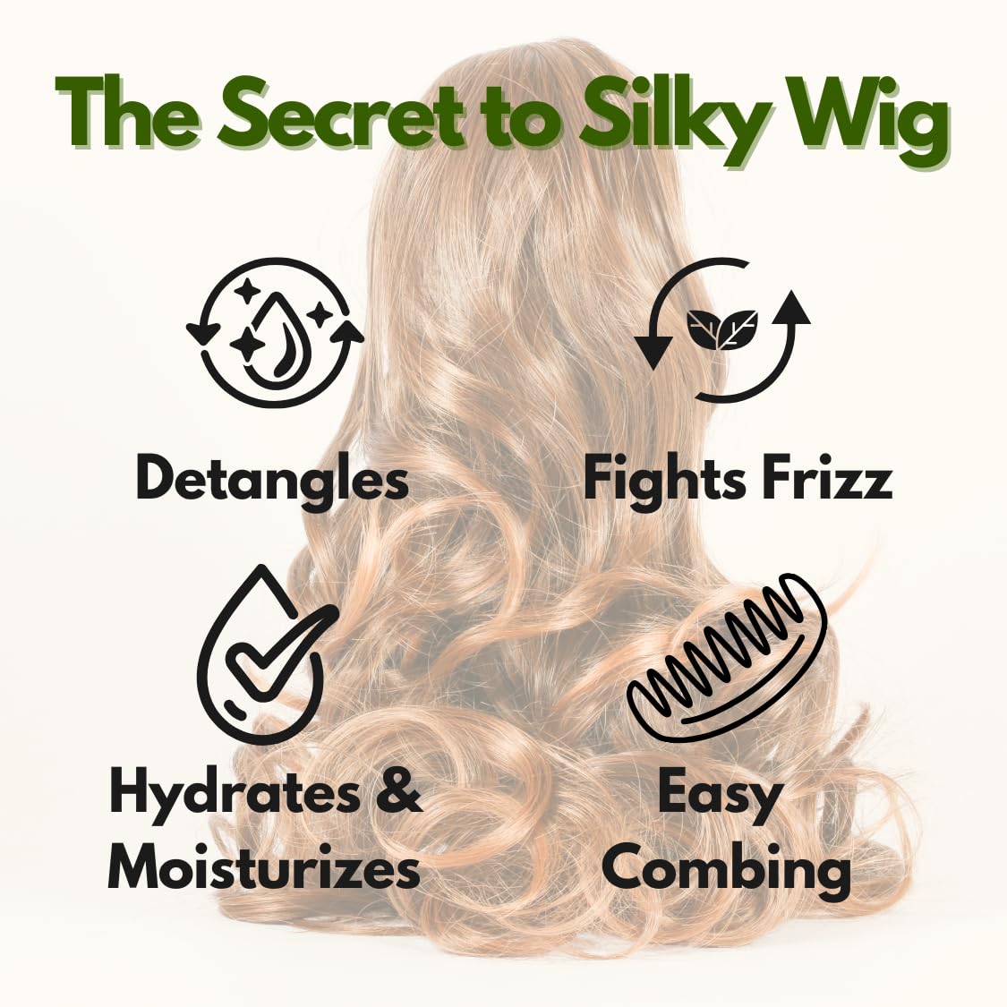 Awesome wig care spray with heat protection shields fibers during styling.
