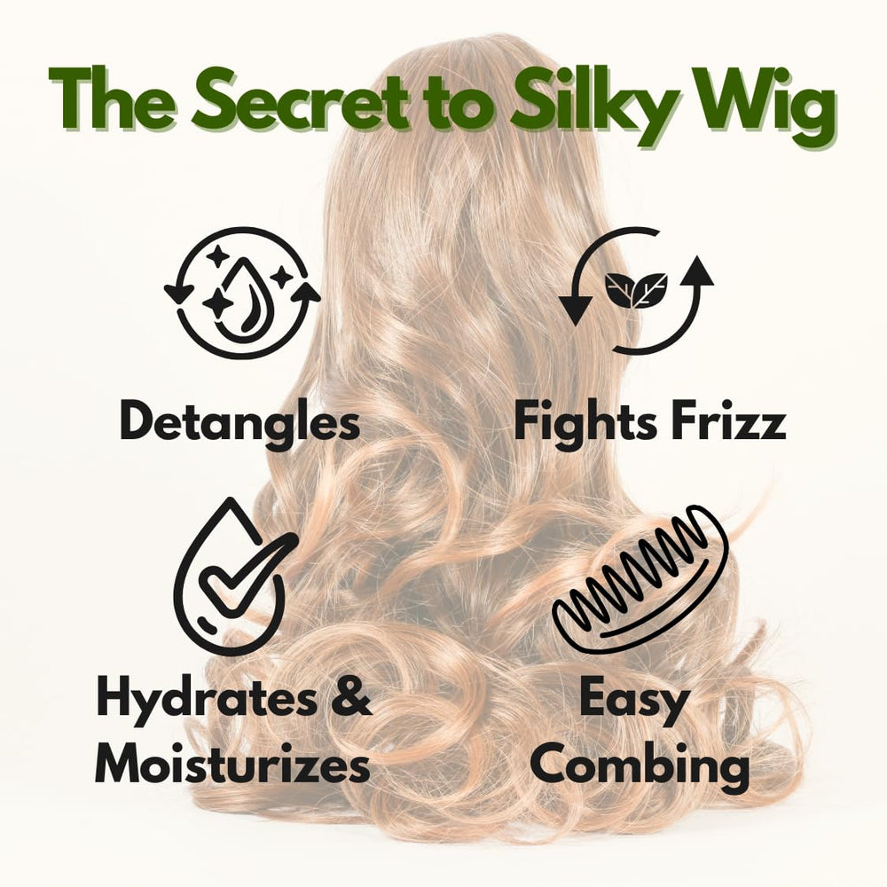 Awesome wig care spray with heat protection shields fibers during styling.