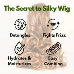 Awesome wig care spray with heat protection shields fibers during styling.