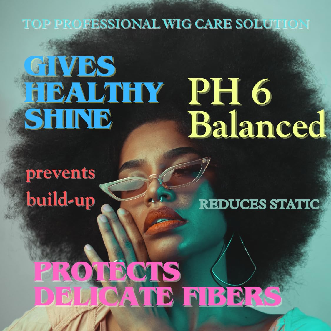 Awesome wig shine-enhancing spray showcases silky texture and natural-looking luster.