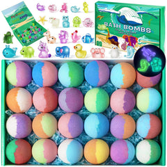 AWKUWA bath bombs 24-pack deliver colorful fizz and kid-friendly skin care.