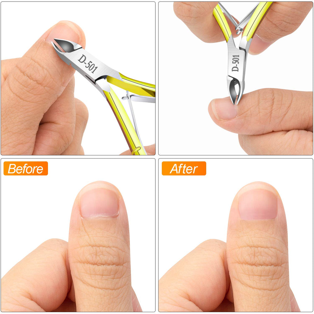 Awpeye cuticle nippers double spring handle close-up for comfortable grip.