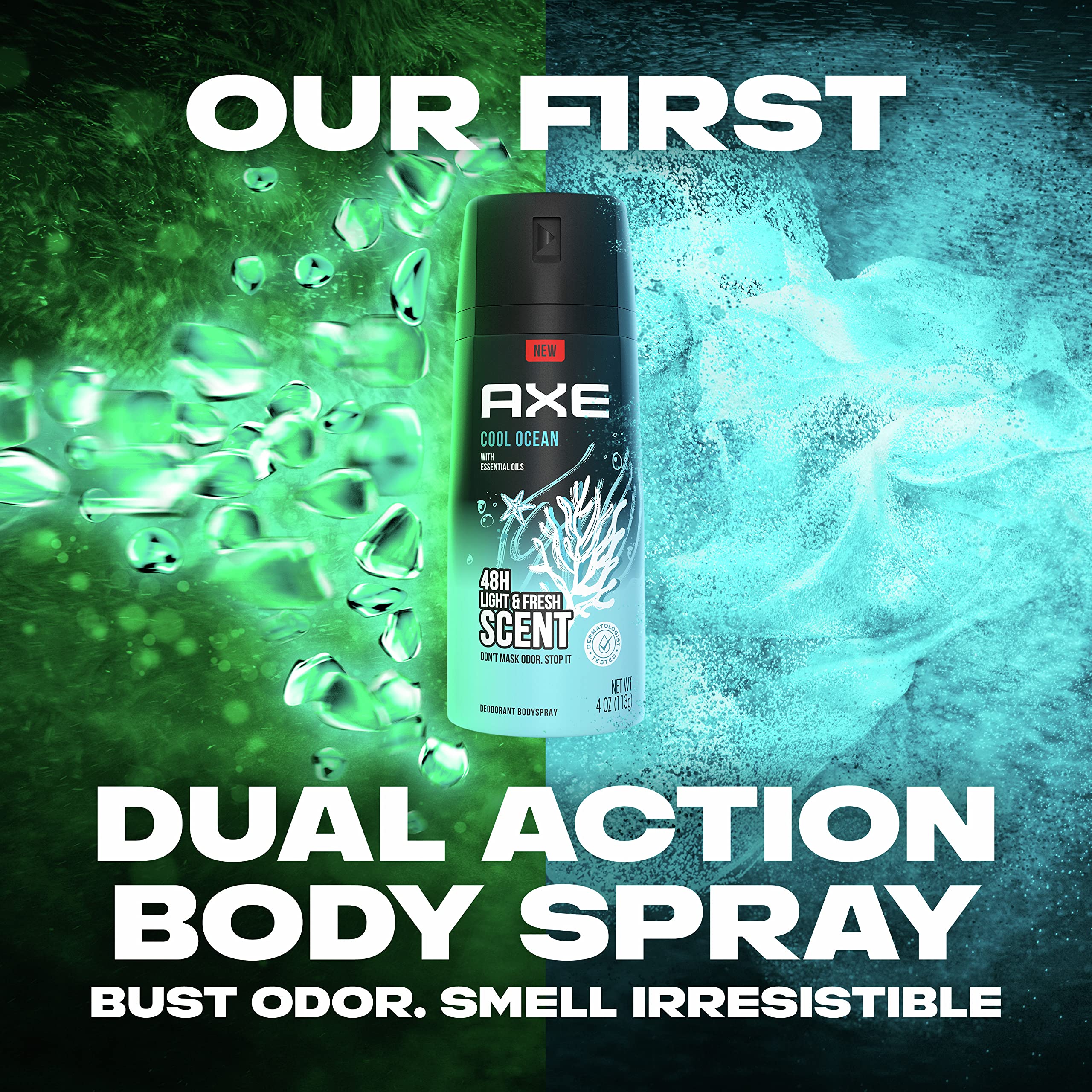 AXE 48-hour odor protection feature highlighted for confidence.