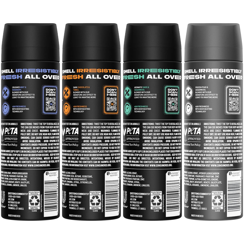 AXE aluminum-free body spray XL Apollo cedarwood sage image highlights rugged energy