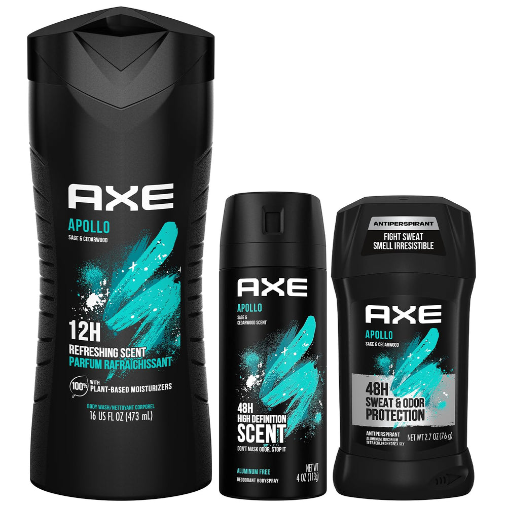 AXE Apollo body spray 4oz provides lasting scent for all-day wear.