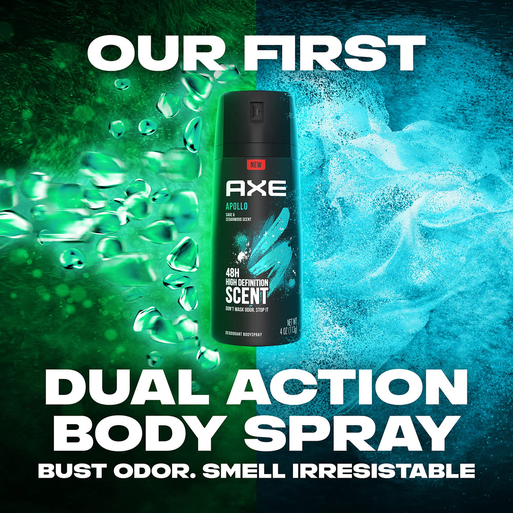 AXE Apollo four-ounce size is compact for travel-friendly daily use.