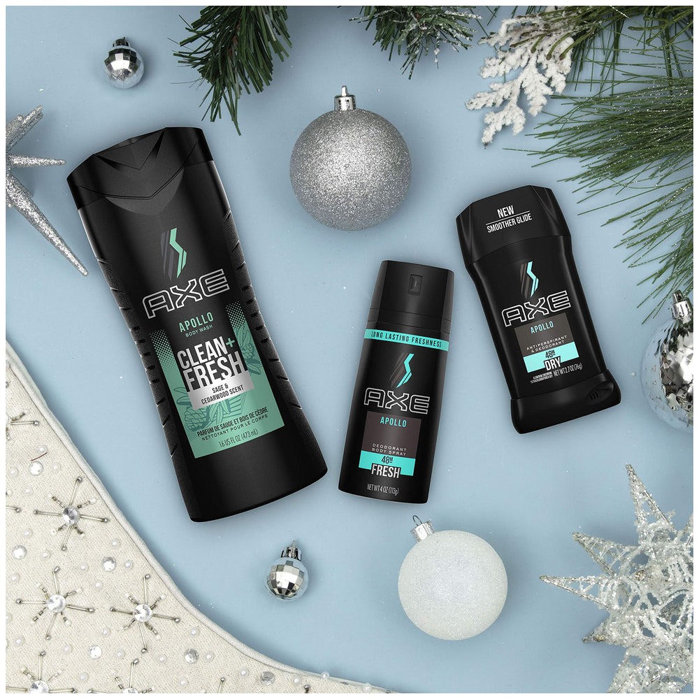 AXE Apollo gift set packaging, perfect for gifting during the holidays.