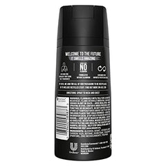 AXE Black body spray dispensing mist demonstrates quick application for odor protection.