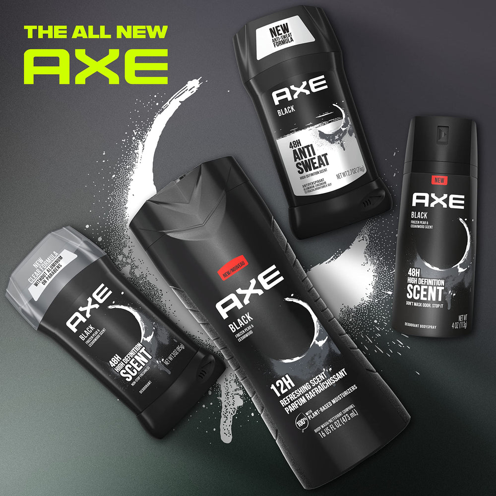 AXE Black body-spray-morning-routine image suggests easy, refreshed start to the day.