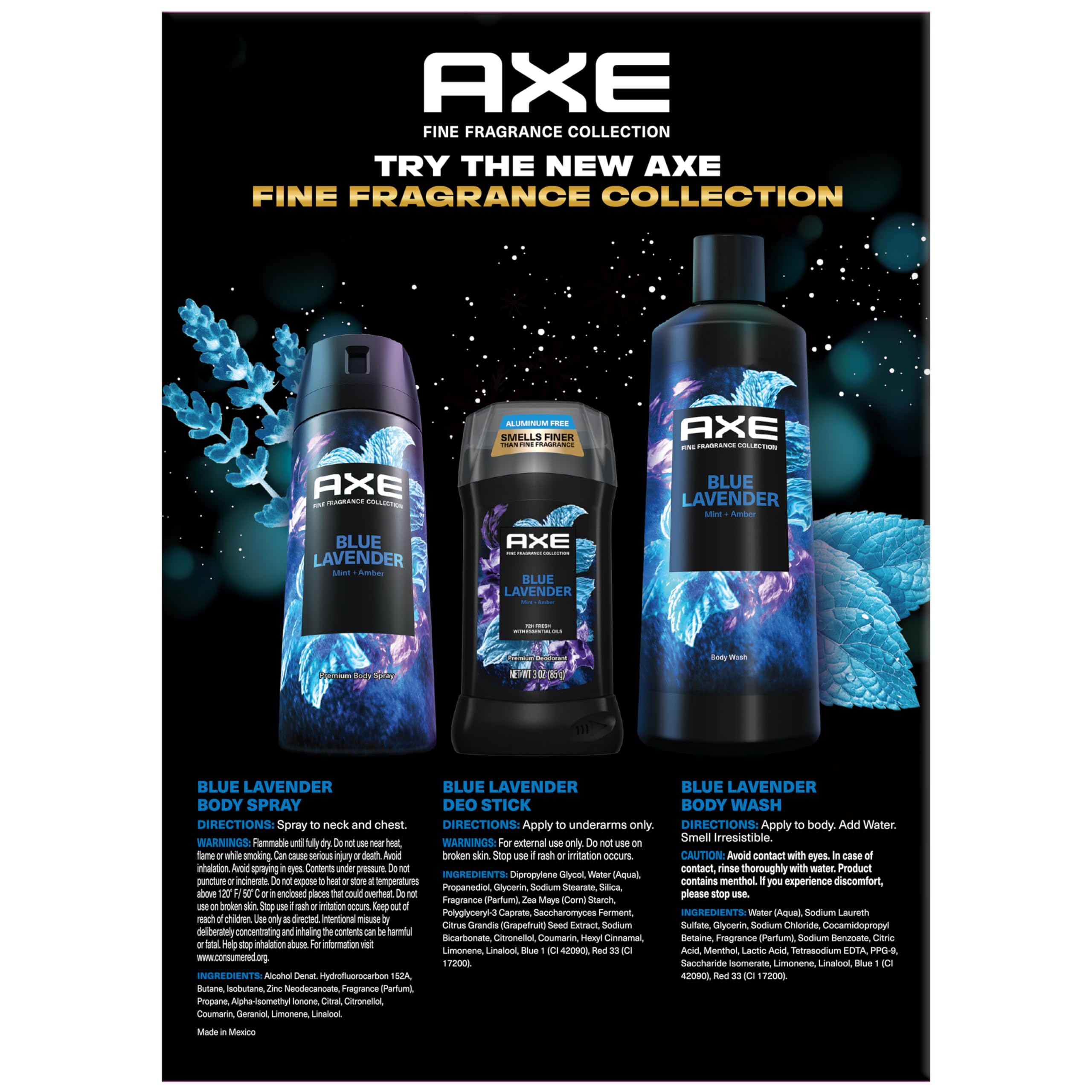 AXE Blue Lavender deodorant 3oz stick offers steady scent protection