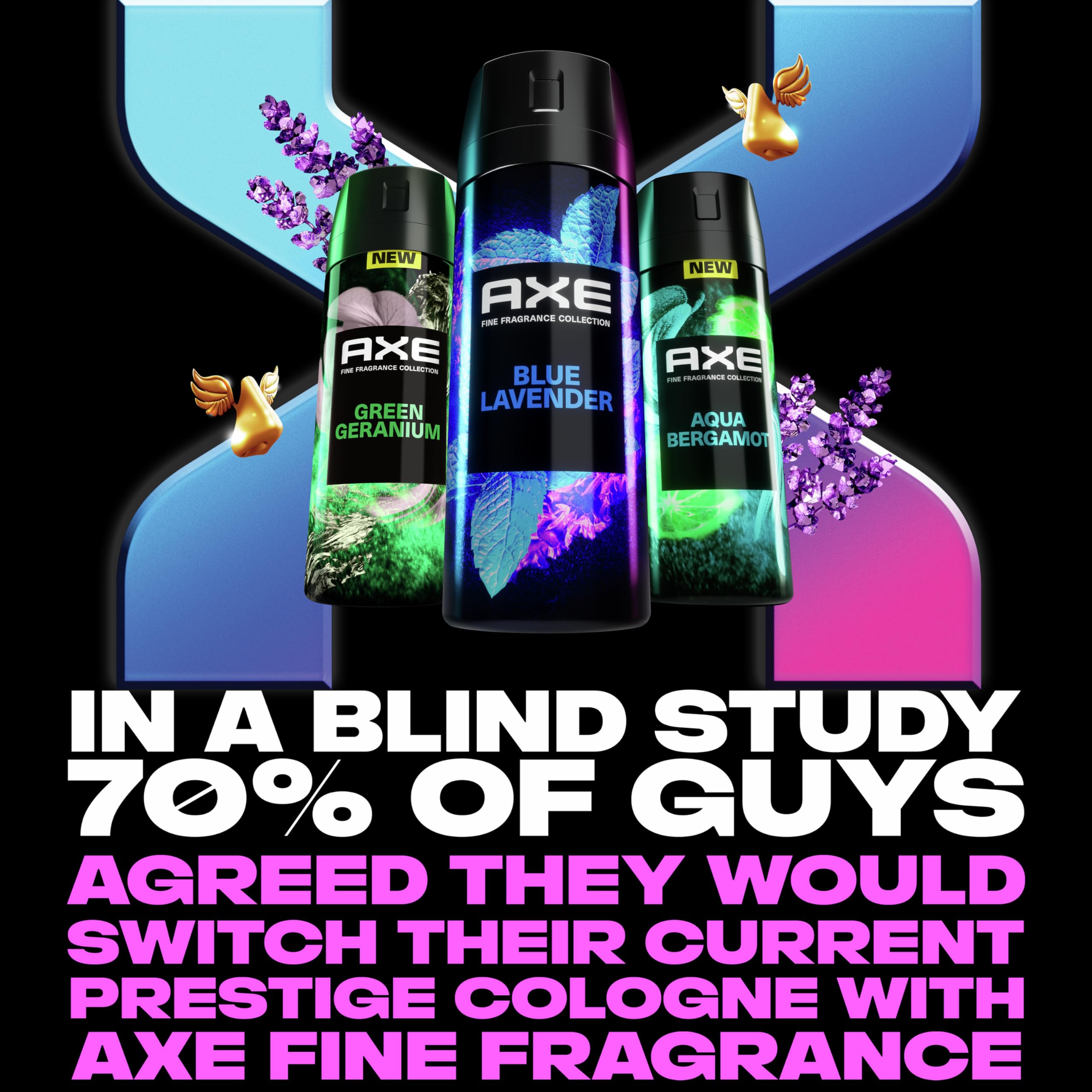 Daily-use AXE Blue Lavender spray keeps you refreshed.