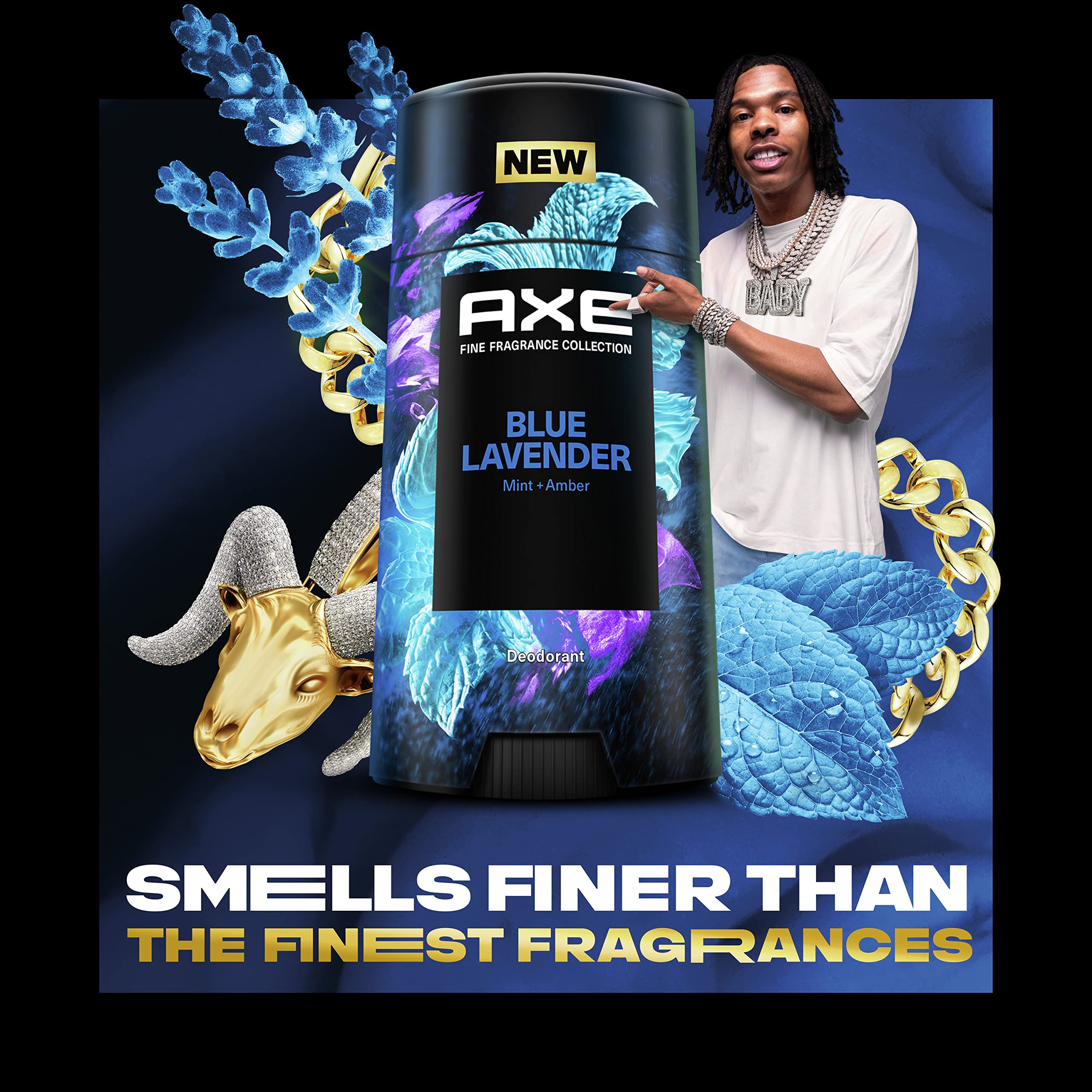 AXE Blue Lavender deodorant stick packaging highlights 2.6 oz