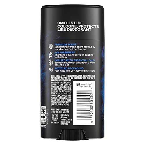 AXE Blue Lavender deodorant stick twist-up mechanism during application