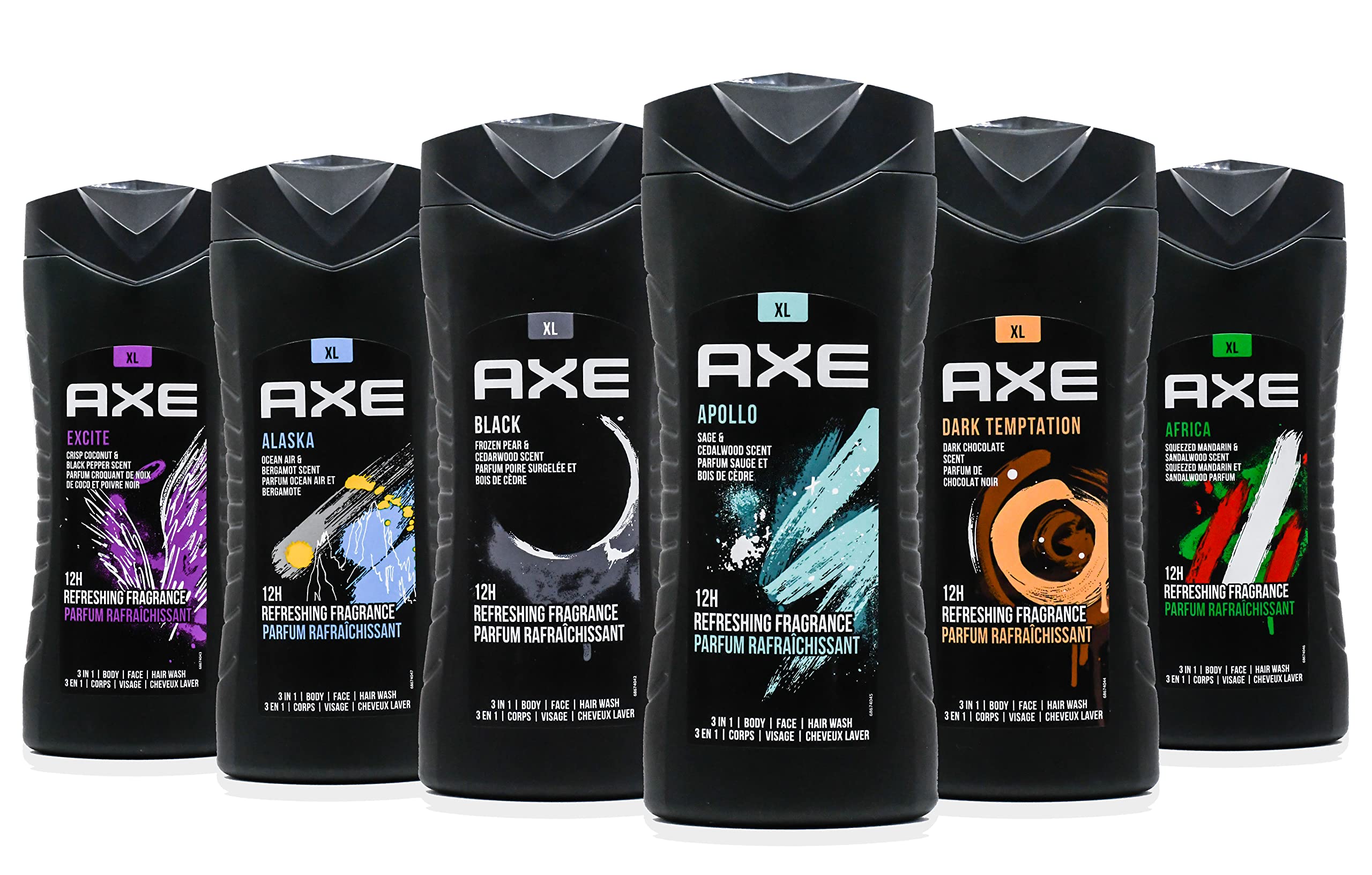 AXE body wash bottle with 12h refreshing fragrance for daily use