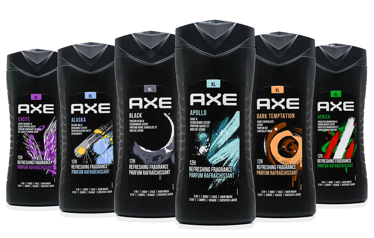 AXE body wash bottle with 12h refreshing fragrance for daily use