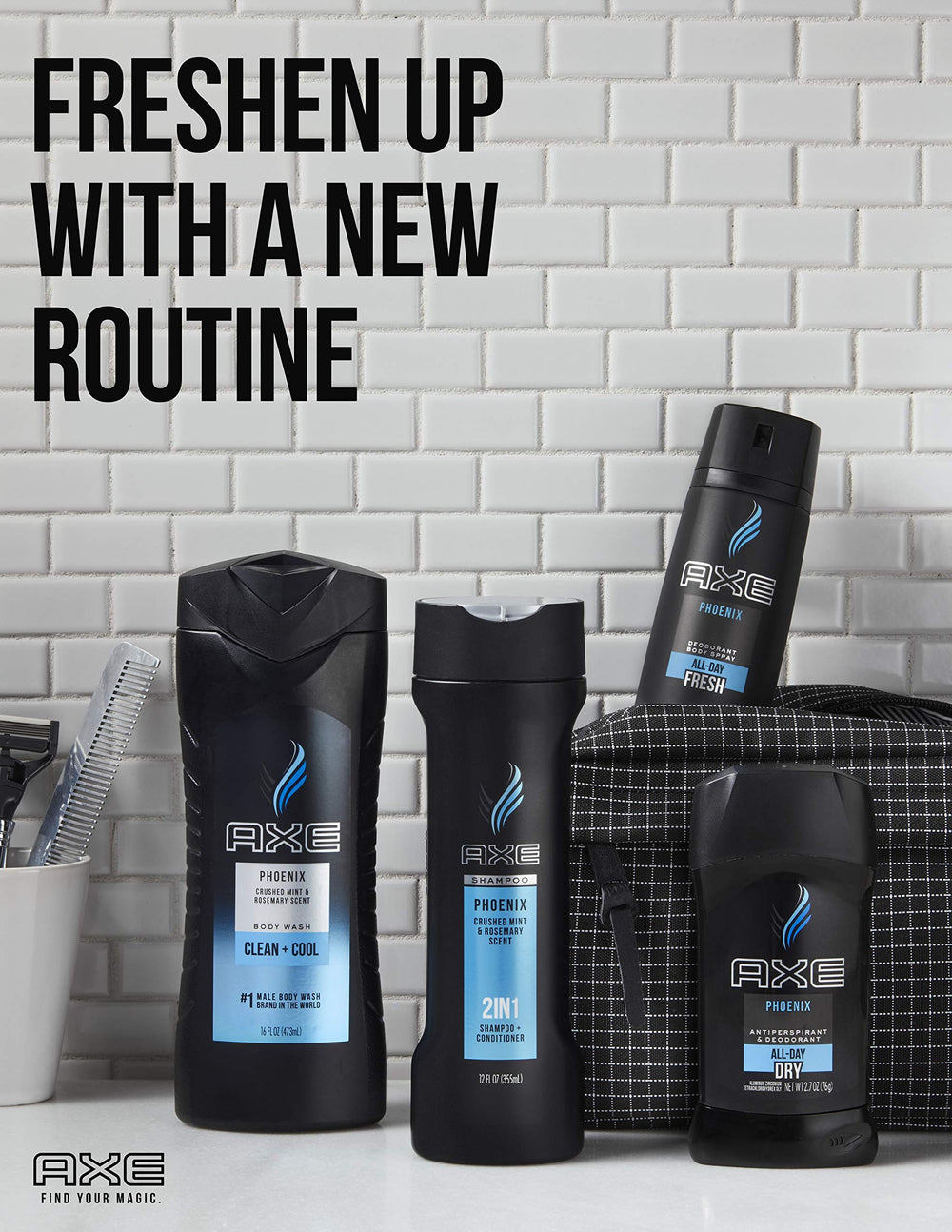 Bold AXE Bodyspray Anarchy label on the can suitable for gym-to-office transitions.