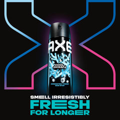 AXE Cool Ocean bottle back view highlighting recyclable can and 48-hour scent