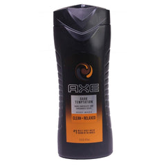 AXE Dark Temptation 3-pack pack shot shows trio of bottles for extended use