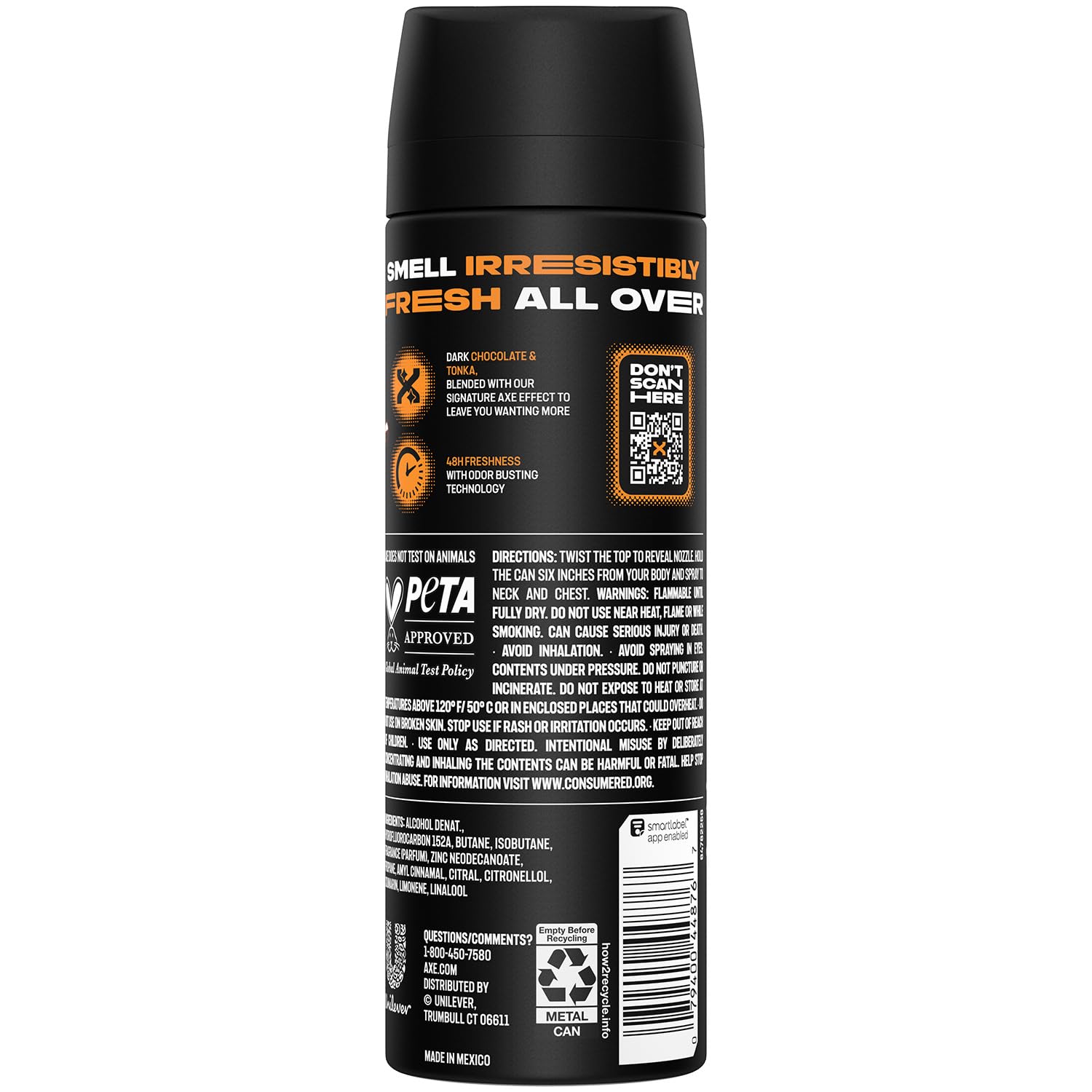 AXE Dark Temptation can close-up highlights aluminum-free formula