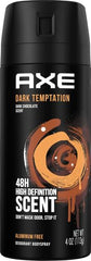 AXE Dark Temptation bottle on dresser for quick daily refresh.