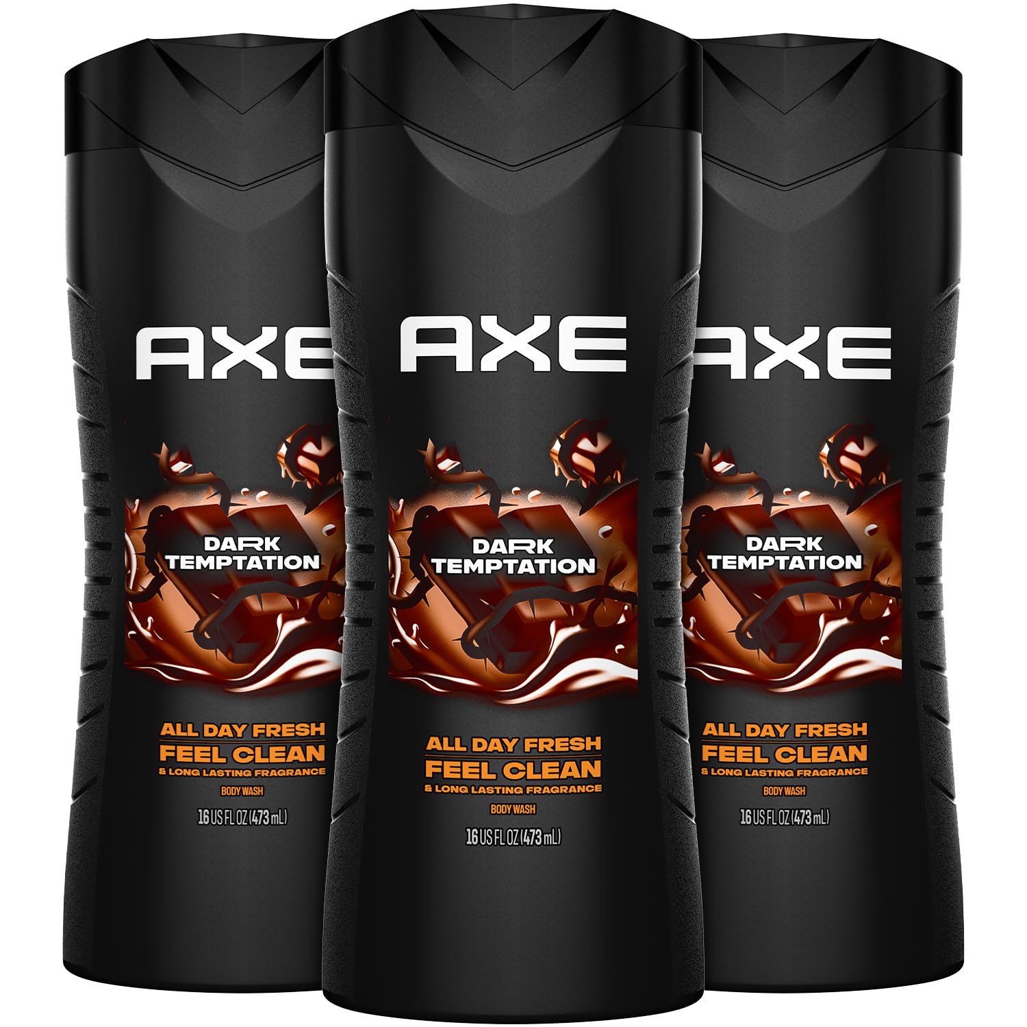 AXE Dark Temptation bottle with chocolate scent for daily freshness