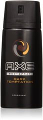 AXE Dark Temptation deodorant spray bottle offering long-lasting freshness for daily confidence.