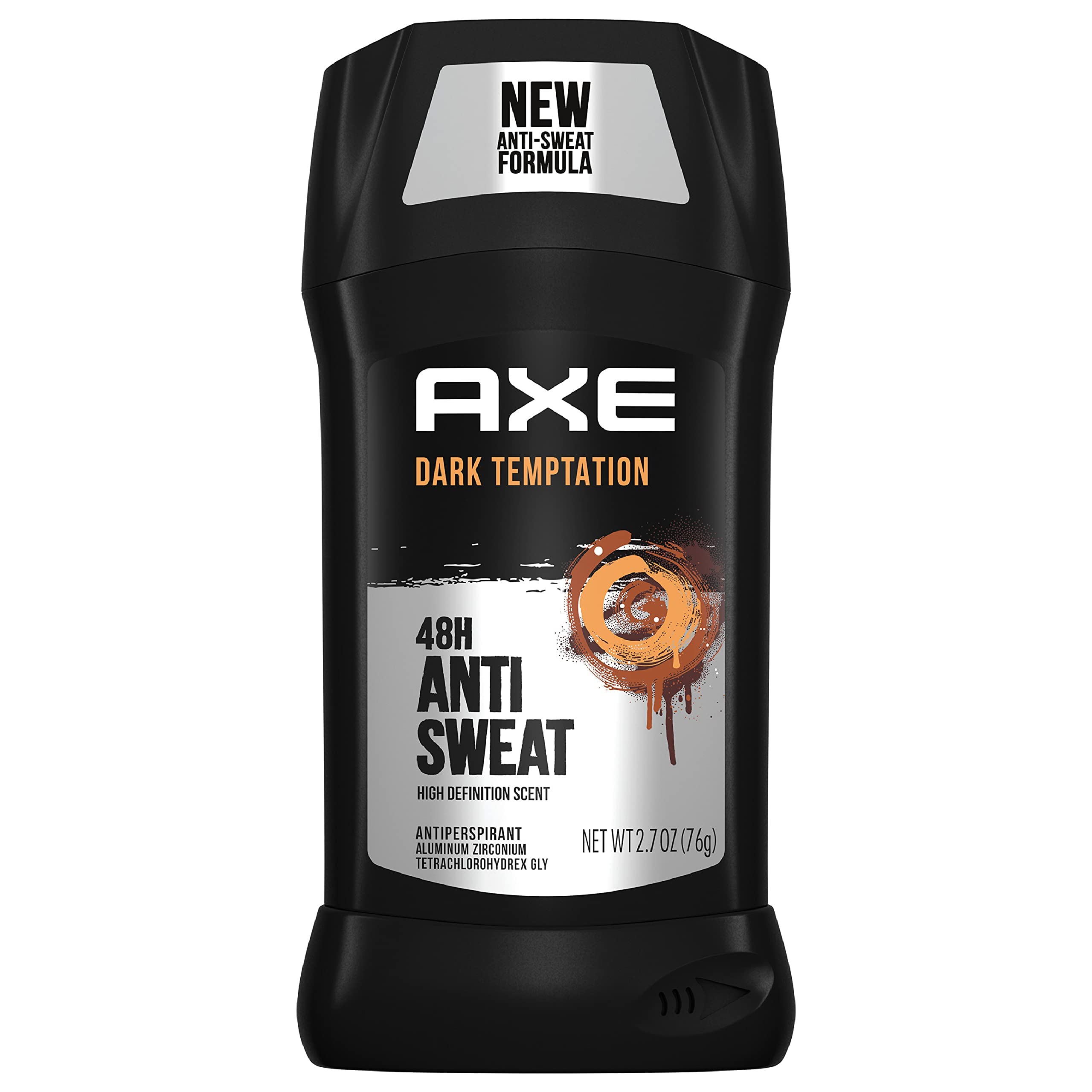 AXE Dark Temptation deodorant stick 2.7 oz shows 24-hour odor protection for confident wear