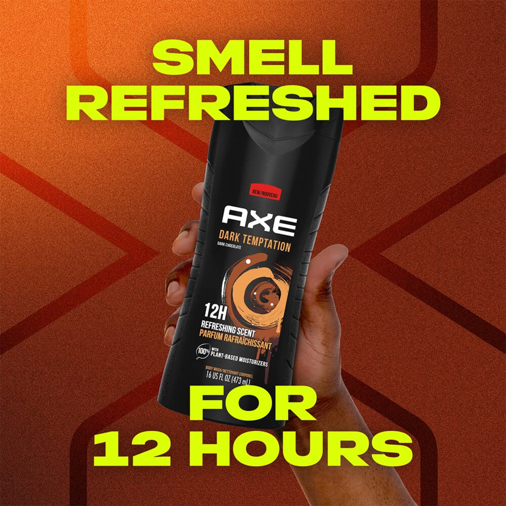 AXE Dark Temptation in-shower scene suggests quick, invigorating cleanse after workouts.