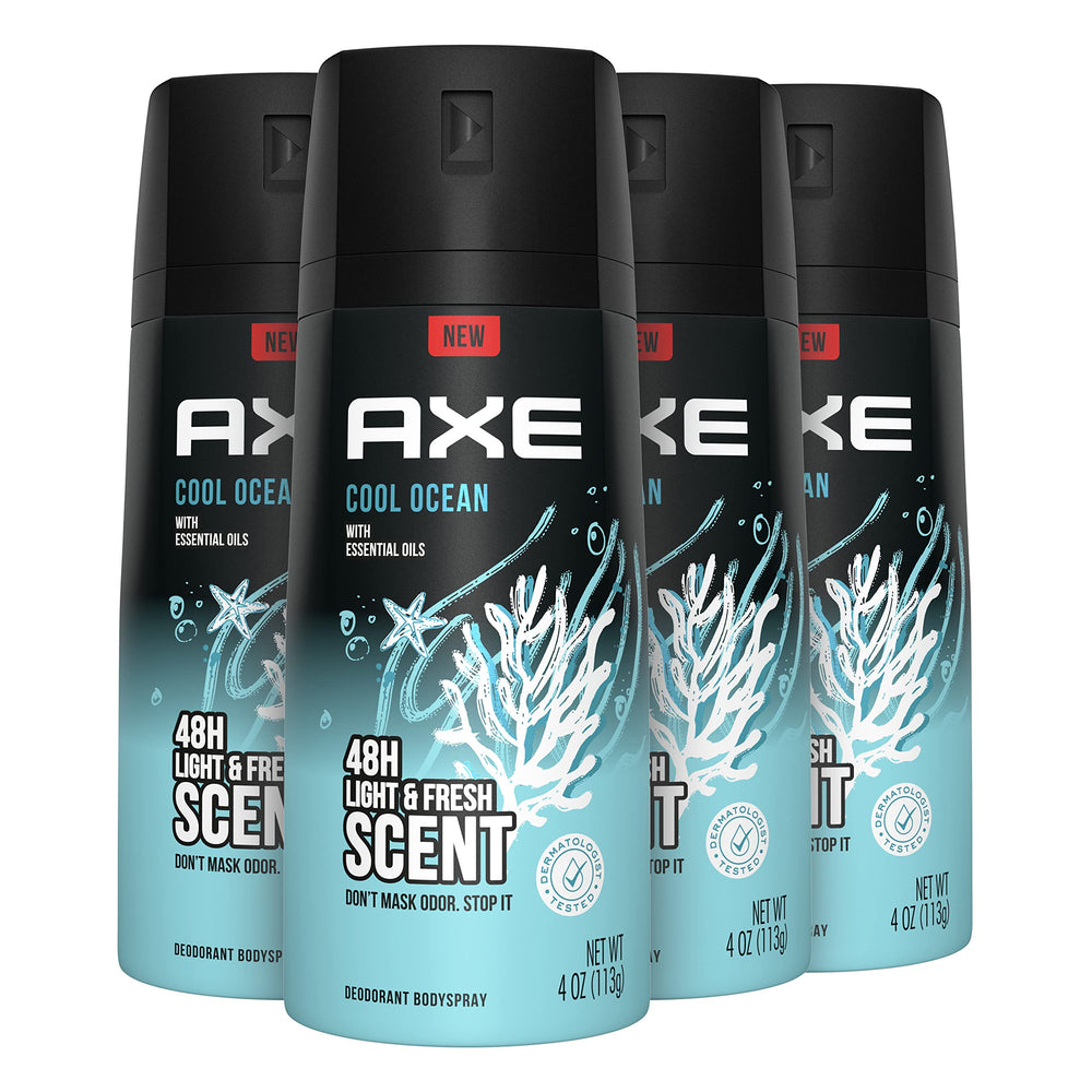 AXE Dual Action Cool Ocean spray can front for long-lasting freshness.