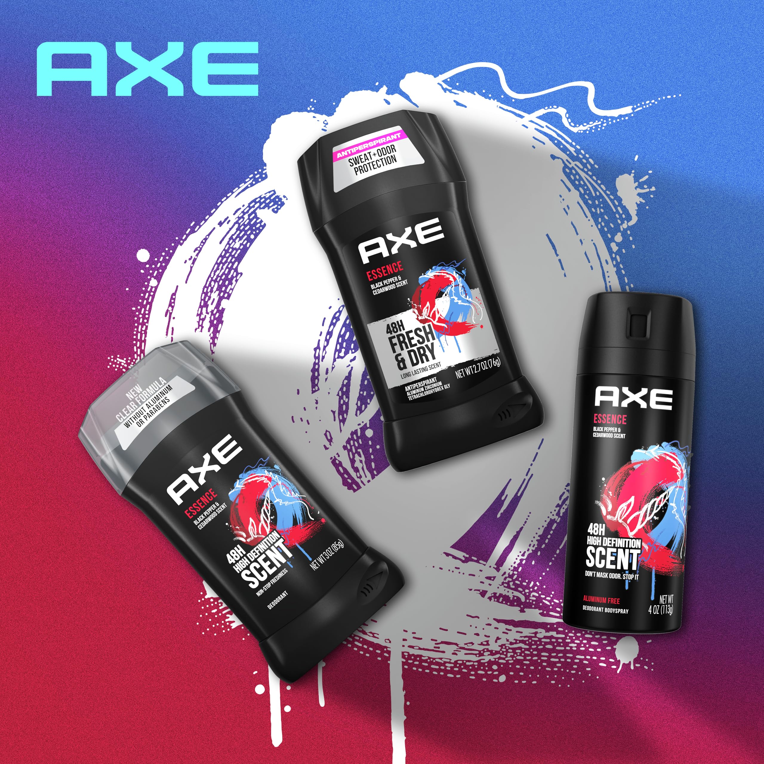 AXE Essence coconut and black pepper note highlighting long-lasting scent.