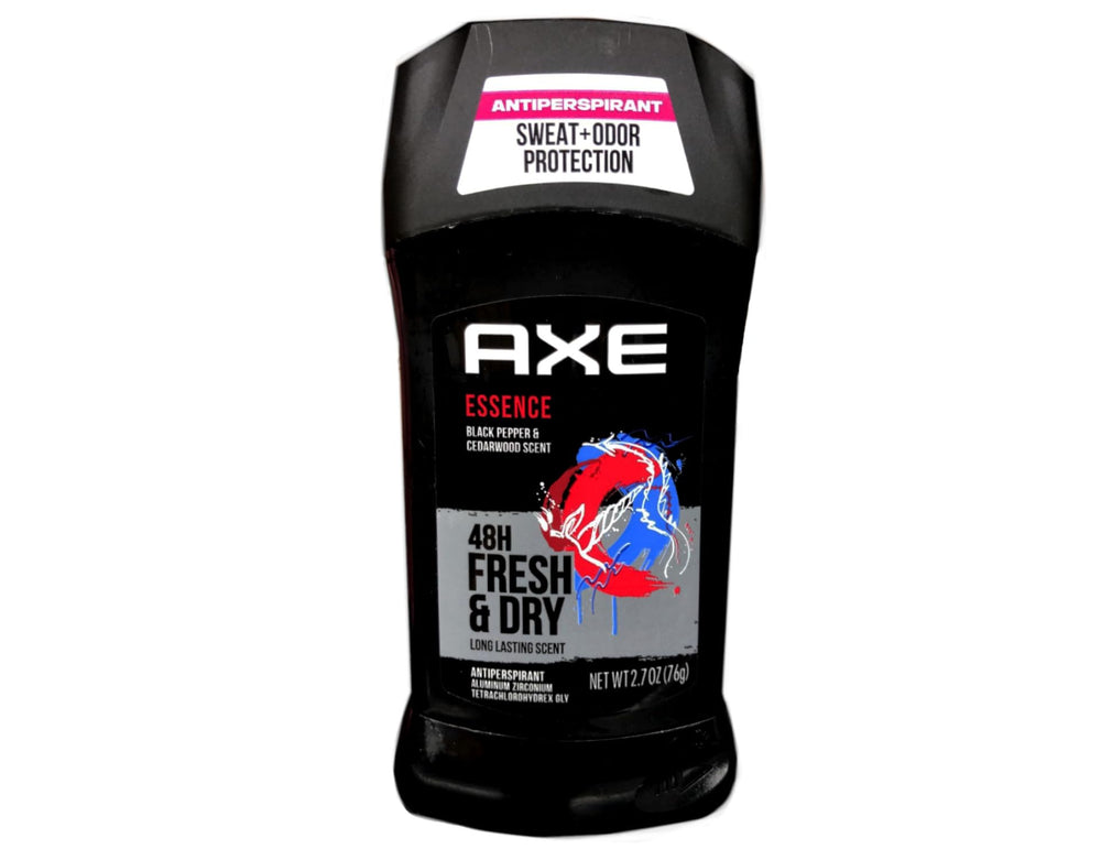 AXE Essence stick glide close-up emphasizes smooth application and dry feel.