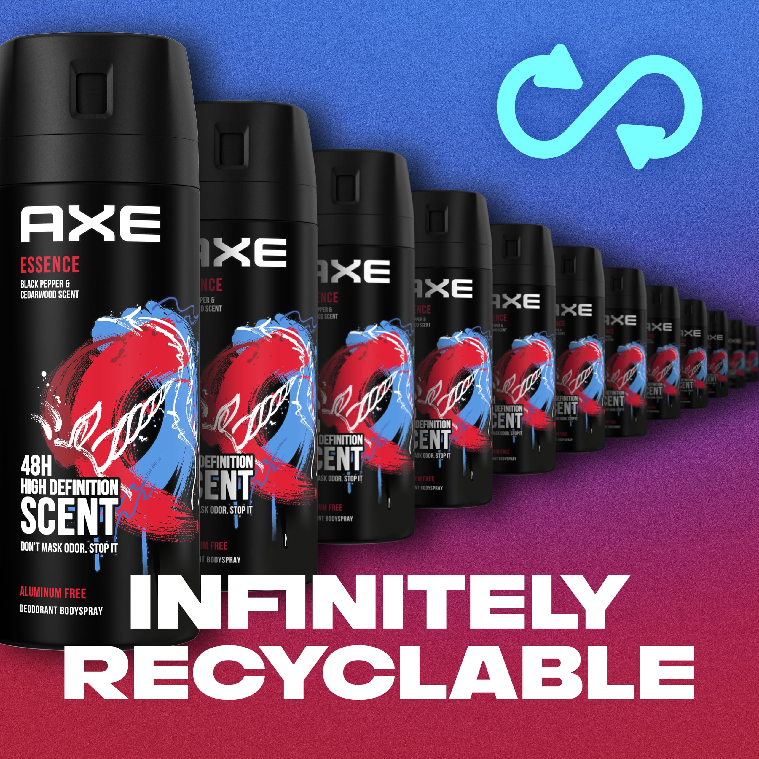 AXE Essence spray-application shot for easy, on-the-go scent boost.
