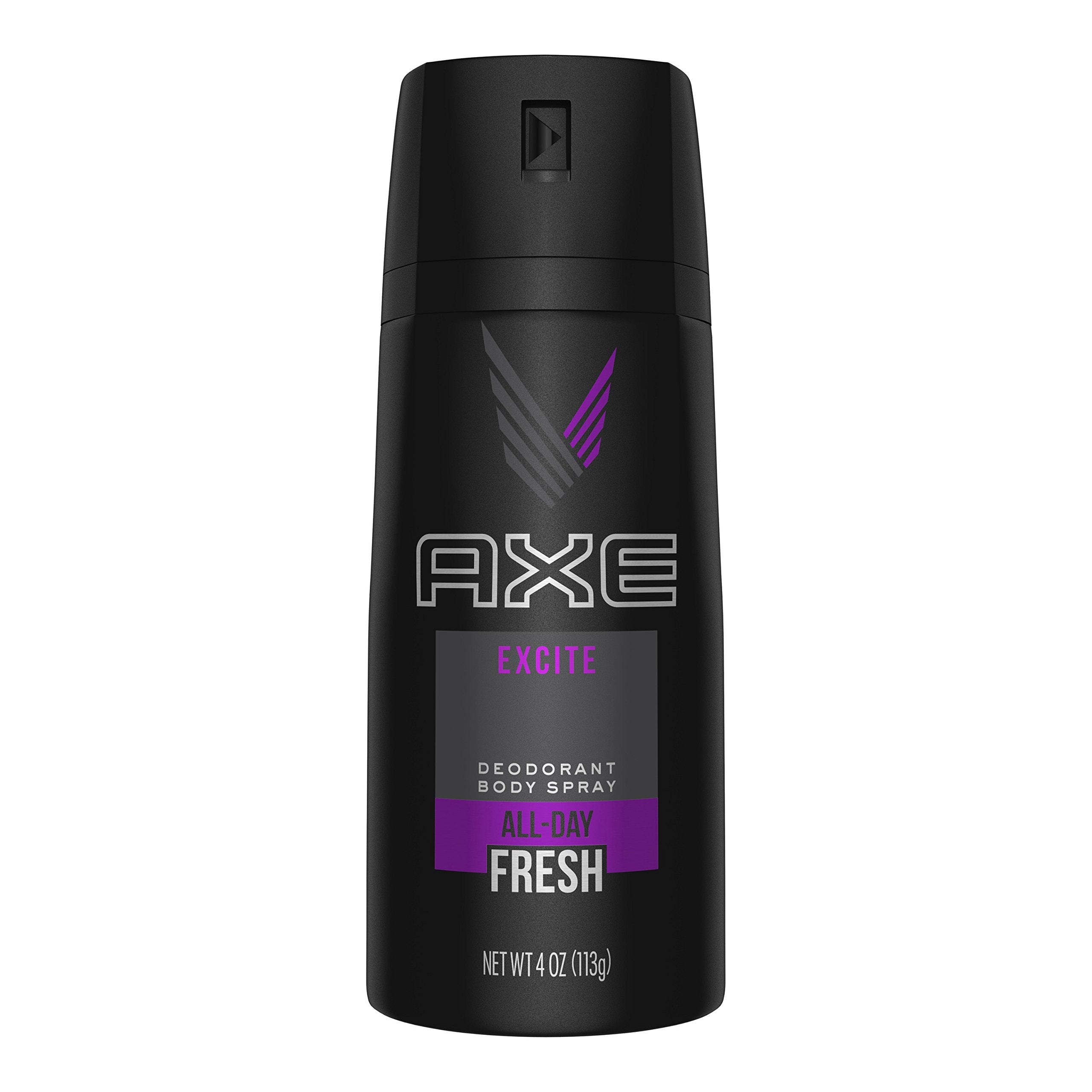 AXE Excite body spray 4oz can front for lasting freshness