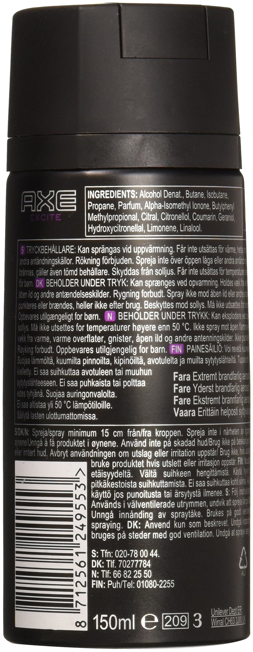 Close-up of AXE Excite bottle highlighting bold fragrance notes for confident moments.