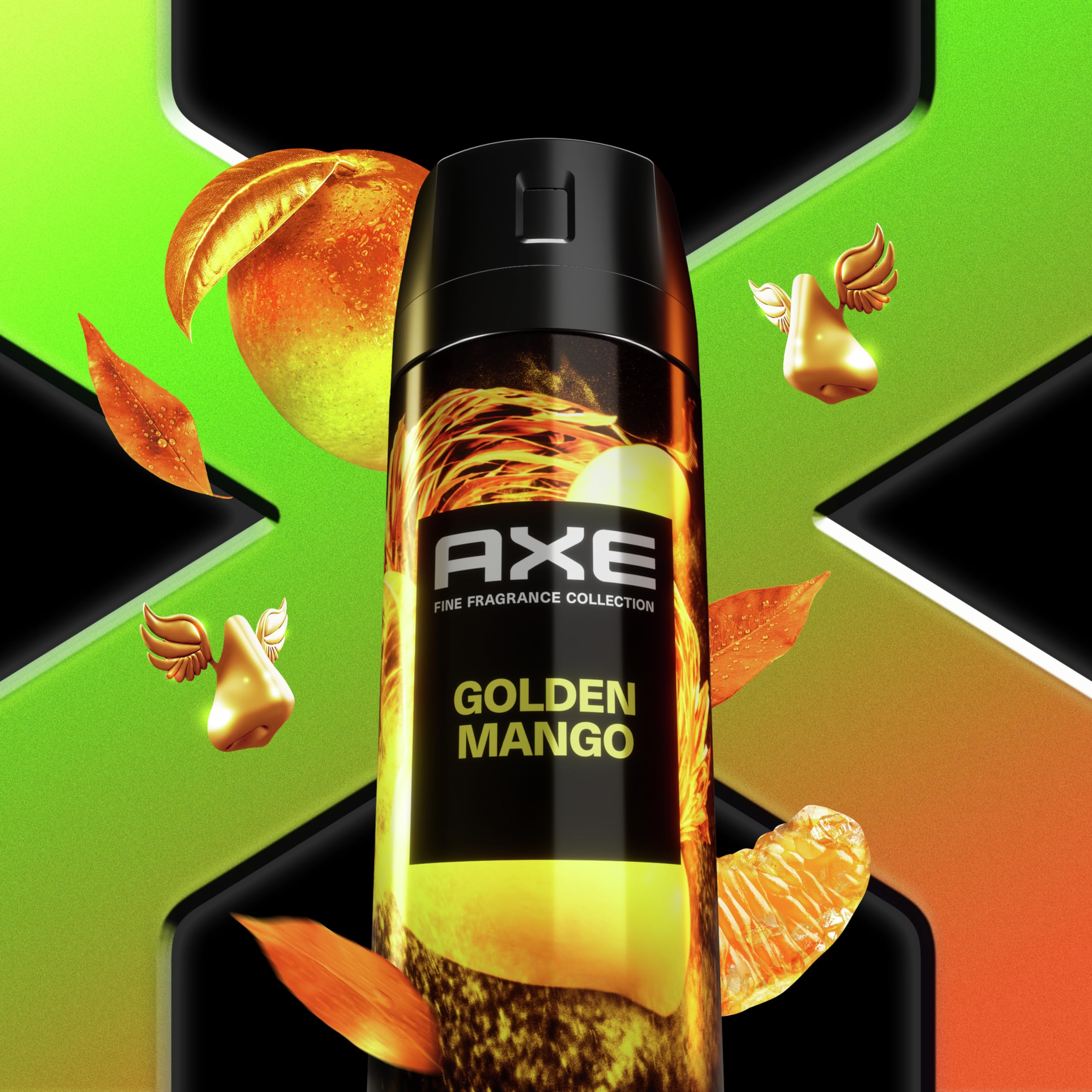 AXE Fine Fragrance Aluminum-free label highlighting skin-friendly formula.