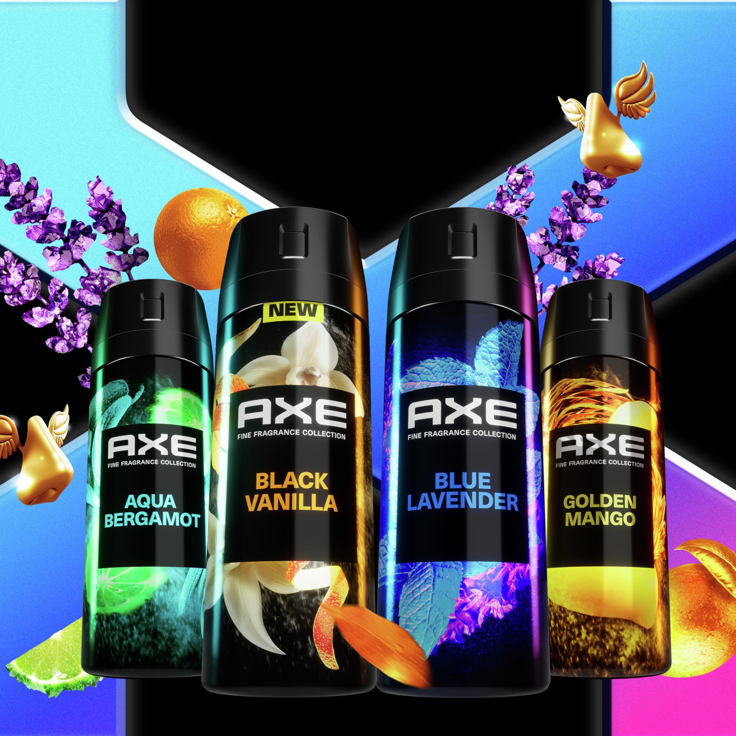 AXE Fine Fragrance Golden Mango bottle with tropical mango and mandarin notes.