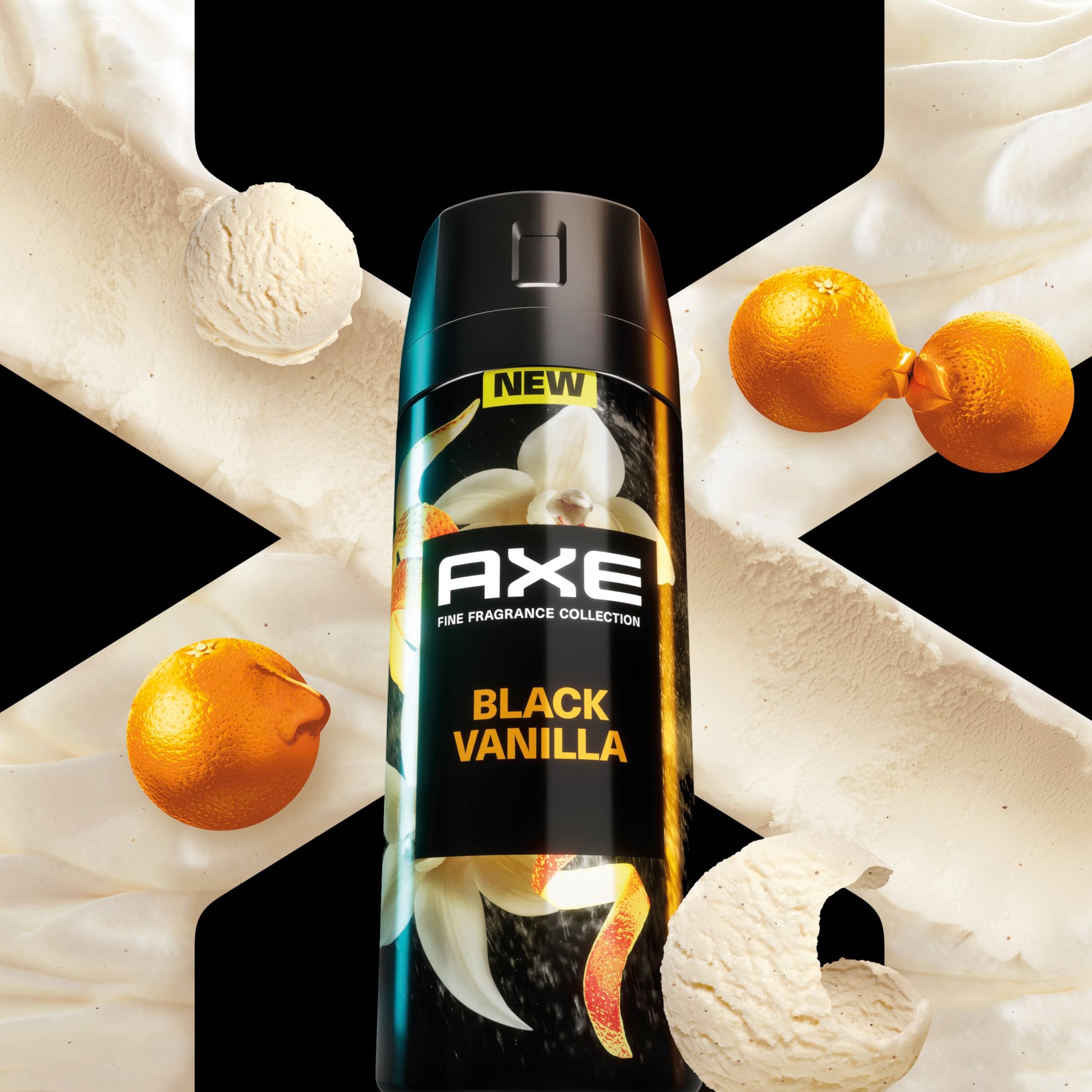 AXE Fine Fragrance Spray in use to neck and chest for refreshment.