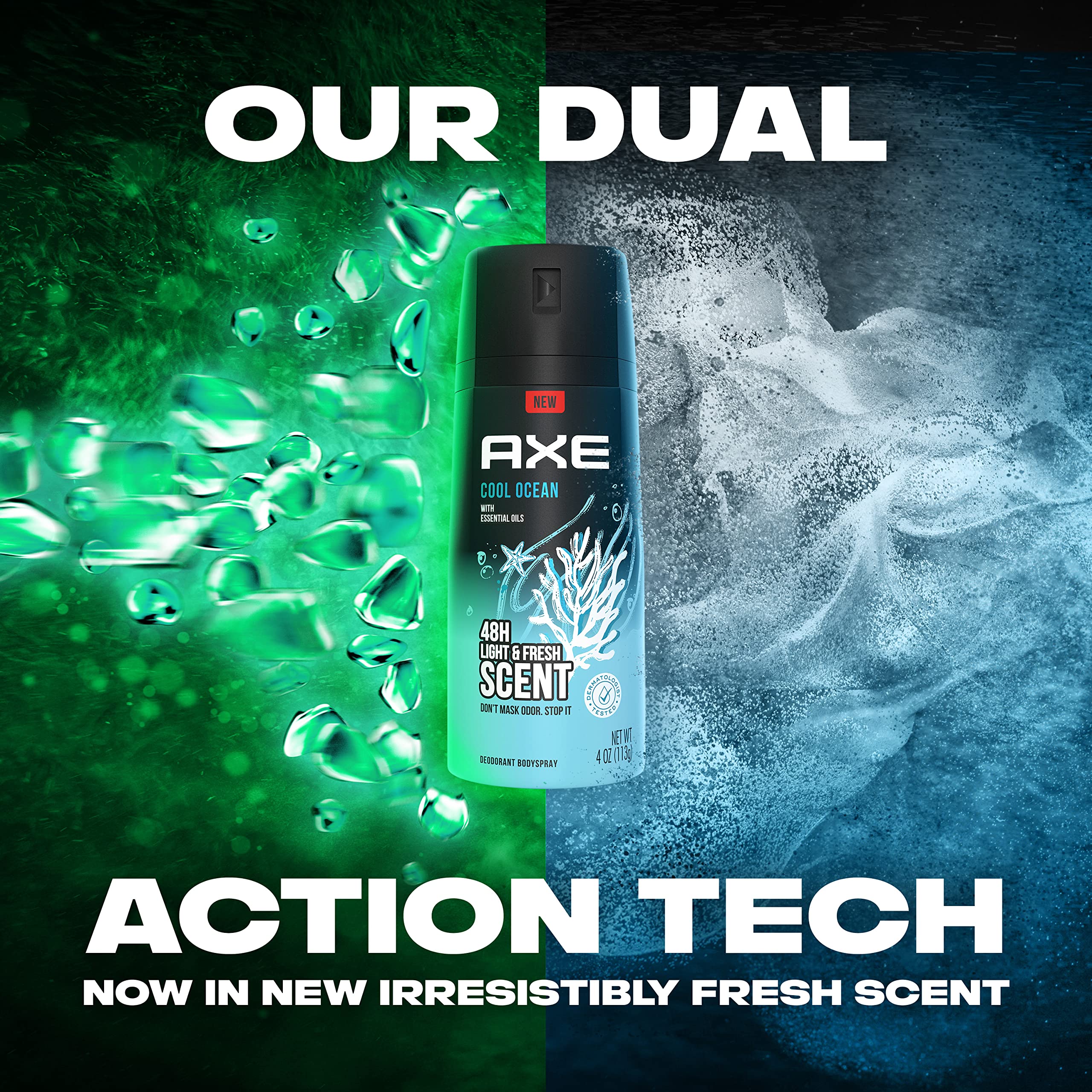 AXE pack of four box showing convenient multi-pack.