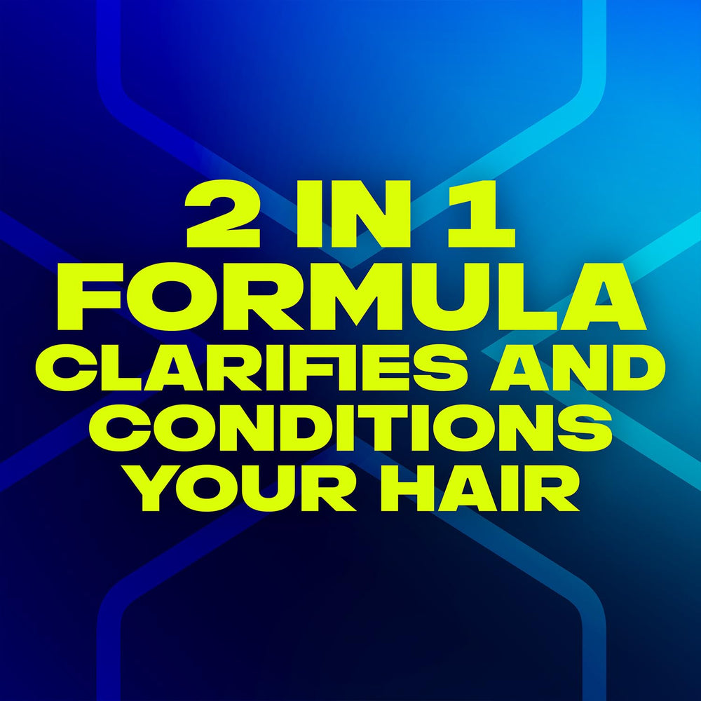 AXE Phoenix 2in1 soft-clean finish shown on hair after wash.