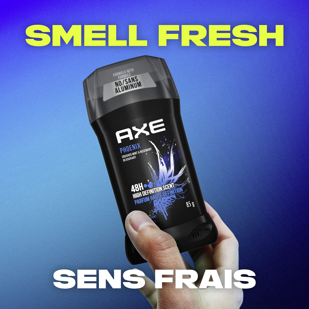 AXE Phoenix front packaging shot highlighting brand power and modern design.