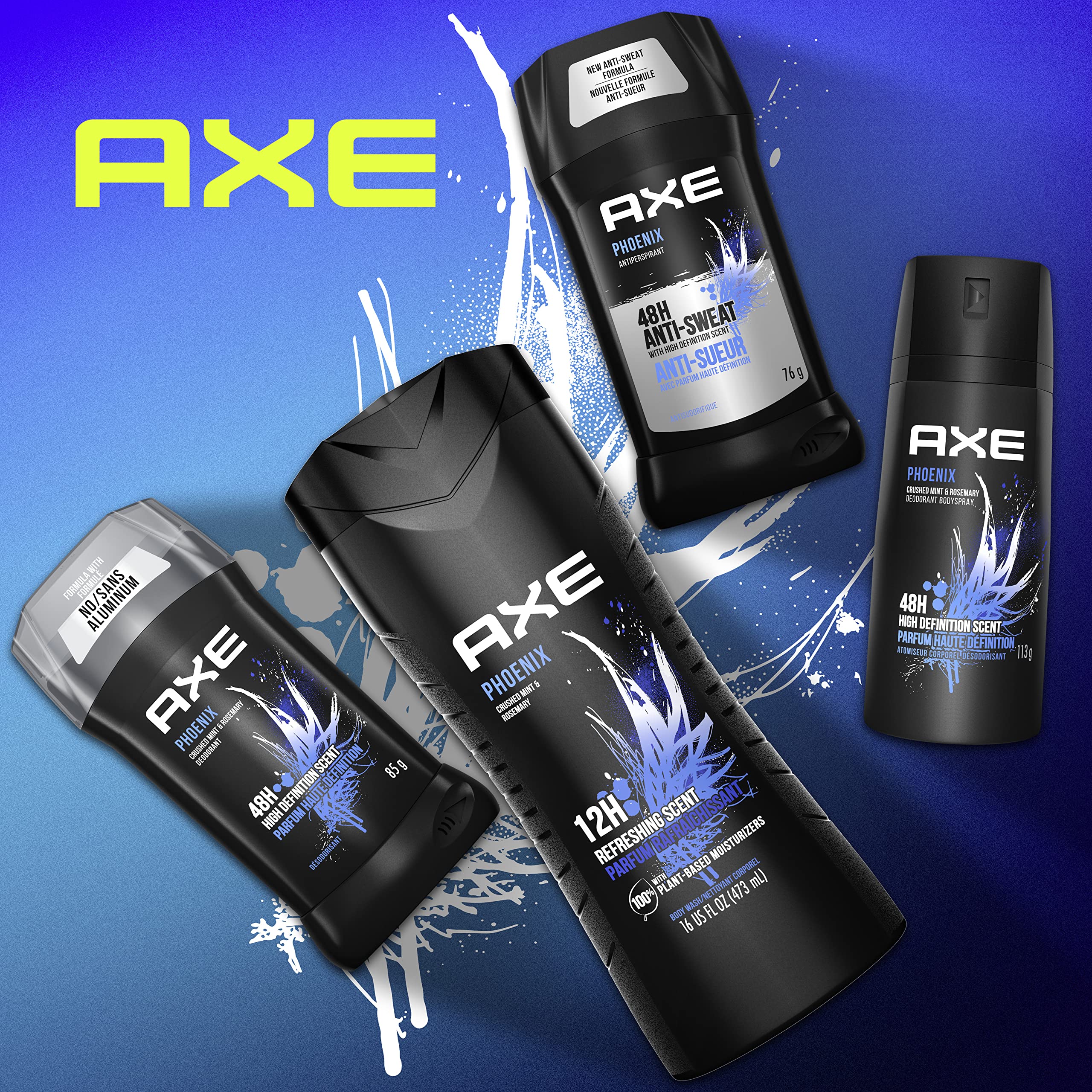 AXE Phoenix green herbal fragrance swatch hints at mint and rosemary notes.