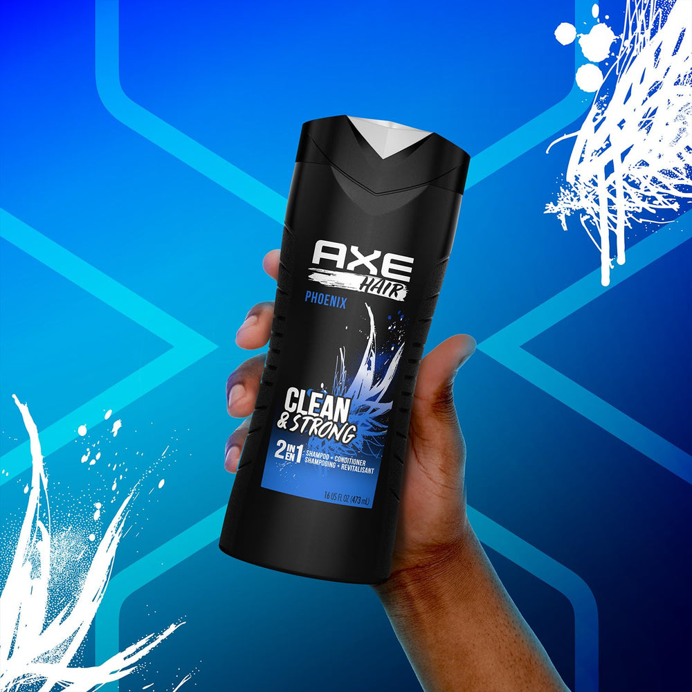 AXE Phoenix no-slip bottle in shower scene for confident grip.