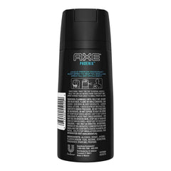 AXE Phoenix spray application closeup shows quick fragrance boost.