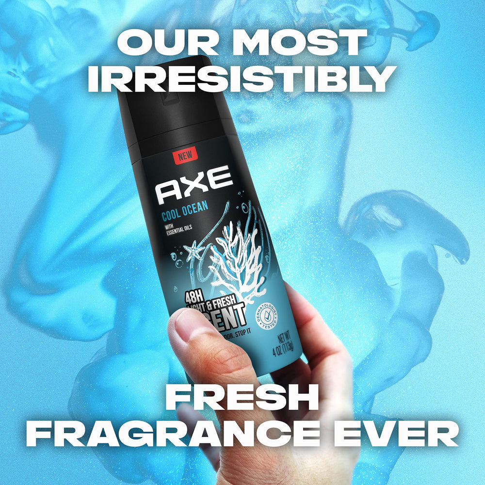 AXE shake-twist-spray action demonstrated for quick application.