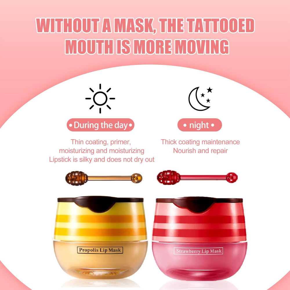Axnzp honey-strawberry extract visual emphasizes nourishing lip care with a fruity aroma