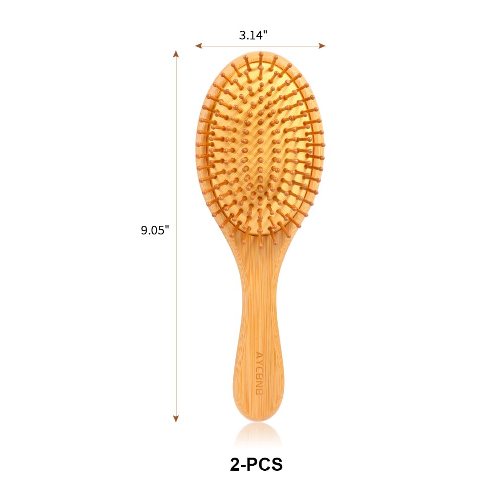 AYCBNB bamboo hair brush anti-static bristles glide for frizz-free detangling.