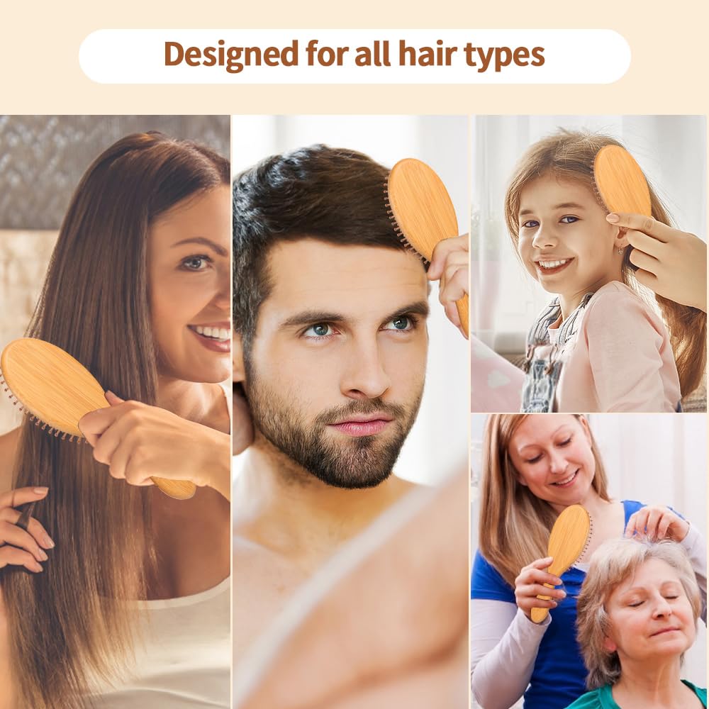 AYCBNB bamboo brush works on wet or dry hair for versatile styling.