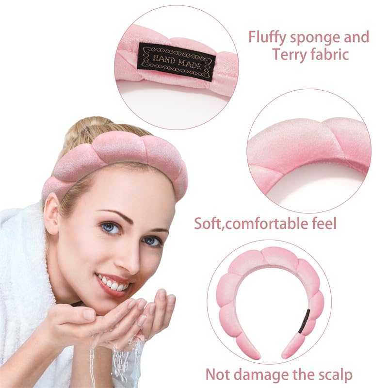 Ayesha gift-ready pink-black spa headband set perfect for gifting.